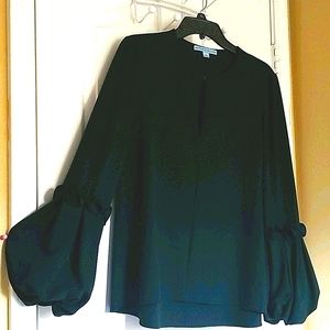 Dark green bell sleeve blouse
